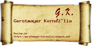 Gerstmayer Kornélia névjegykártya